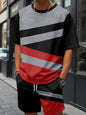 New Men's Cross Print T-Shirt and Shorts Set Stylish Streetwear Short-Sleeve Top and Shorts Combination Holiday Men's Apparel