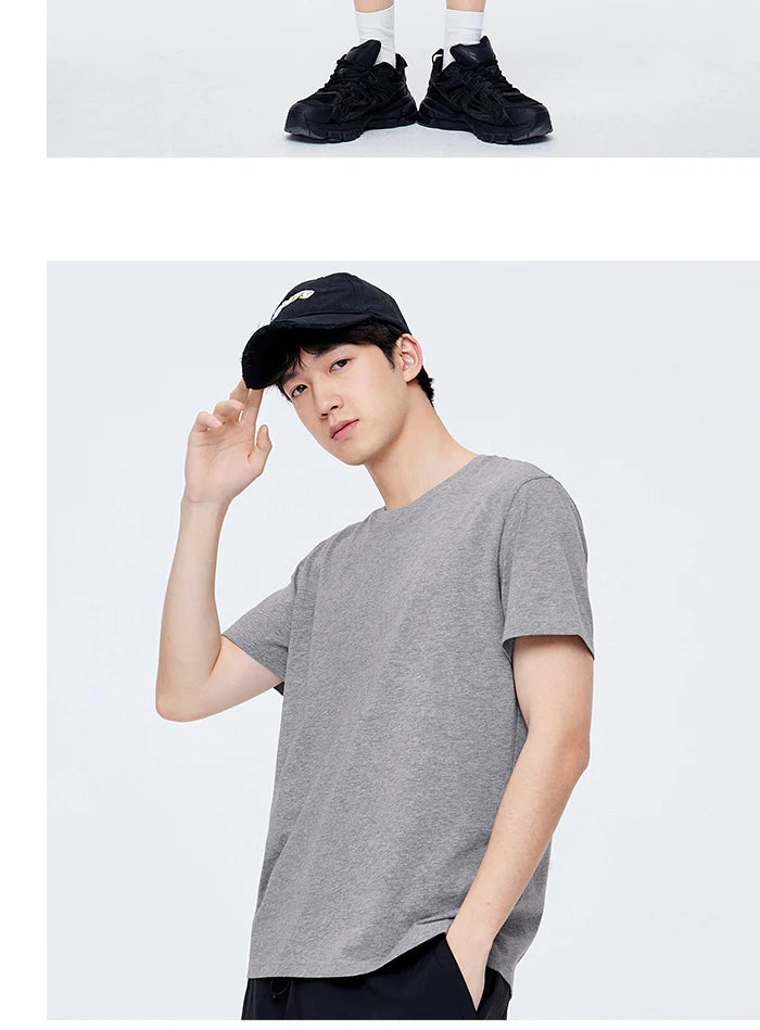 Semir Short Sleeve Men T-Shirt Cotton 2026 Summer New Man Clothing Thin And Versatile T Shirt Couples Solid Color Tops