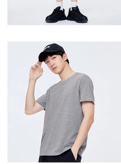 Semir Short Sleeve Men T-Shirt Cotton 2026 Summer New Man Clothing Thin And Versatile T Shirt Couples Solid Color Tops