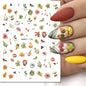 3d Nail Art Decals Elegant White RoyalBlue Roses Flowers Adhesive Sliders Nail Stickers Decoration For Nail Manicure
