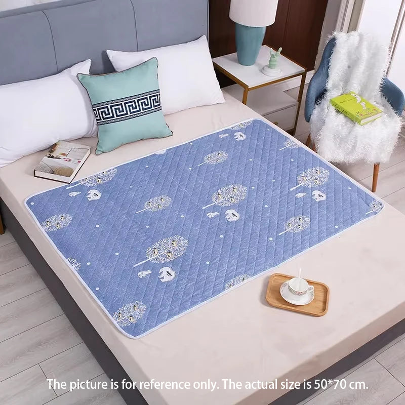 HOMEFISH Washable Mattress Urine Mat for Baby Toddlers Cute Cartoon Bed Protector Diaper Bedding Urine Pads Cloth Breathable