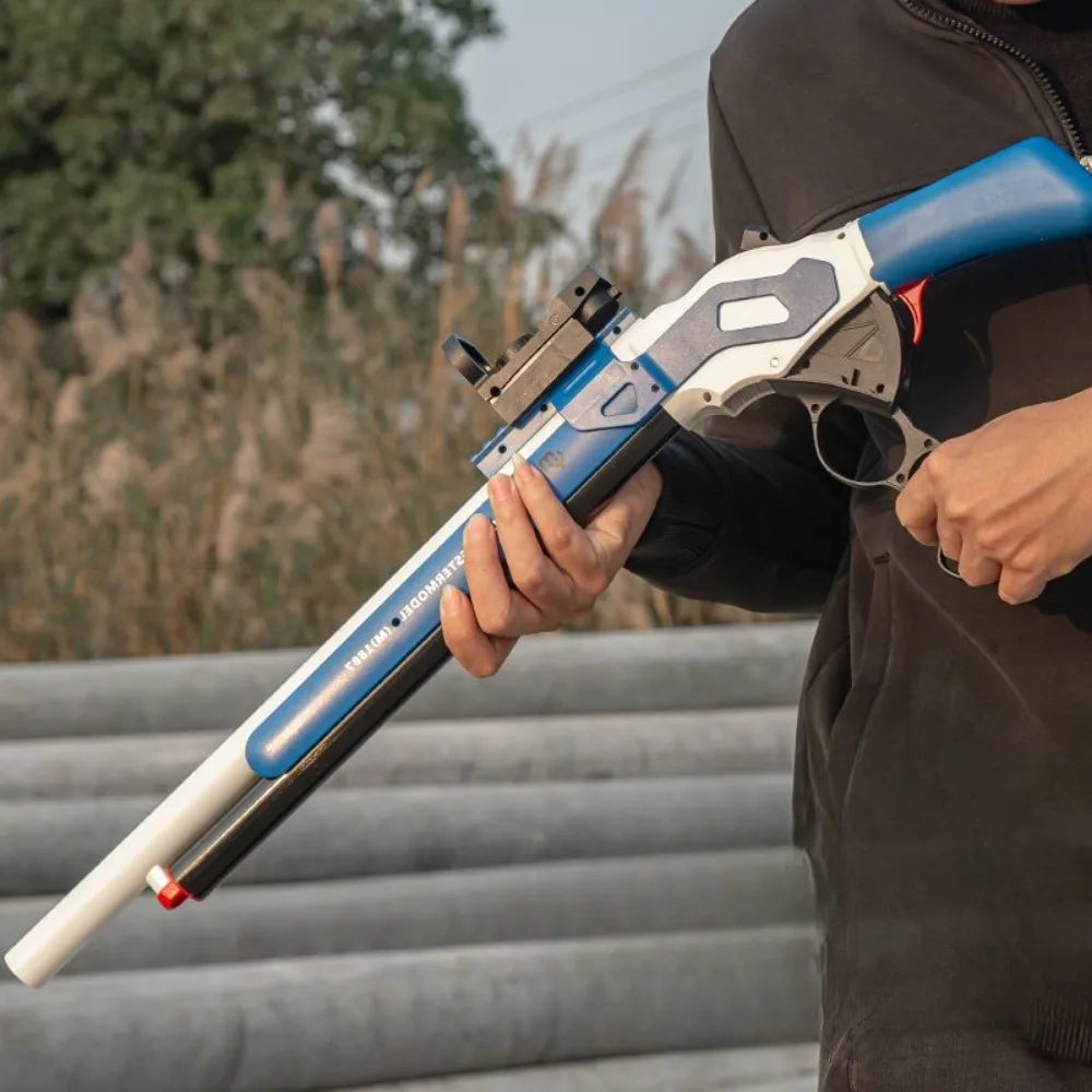 M1887 Winchester Soft Bullet Gun Toy Shell Ejection Throwing Gun Blaster Plastic Manual Launcher Model for Children Adults