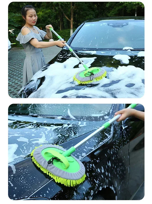 Car Cleaning Brush Telescopic Long Handle Cleaning Care Details Adjustable Super Absorbent Car Washing Mop Window Wash Tool