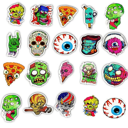 10/30/50PCS Terror Series Skull Graffiti Stickers Guitar Laptop Skateboard Luggage Phone Bike Waterproof Cool Stickers Kid Toy