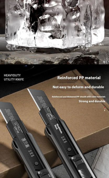 Heavy Duty Utility Knife Large Thickened Wallpaper Cutter Snap Off Cutter Blades Cutter Sharp Paper Cutting Knives Multi Purpose