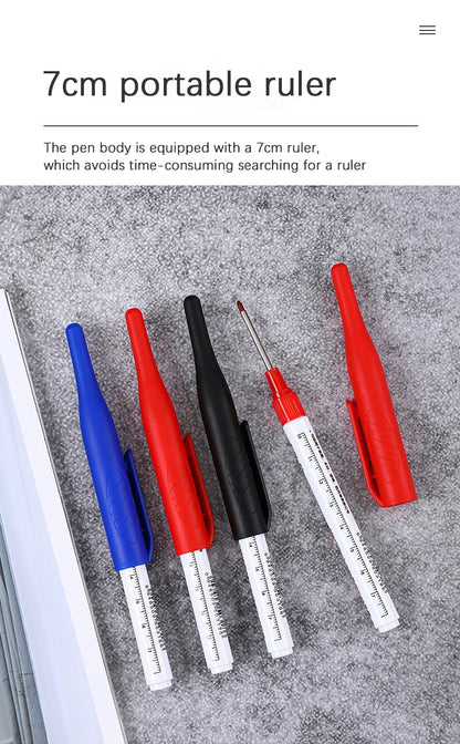 4Pcs/Set 30mm Deep Hole Long Nib Head Markers For Metal Perforating Pen Waterproof Bathroom Woodworking Decoration Multi-Purpose