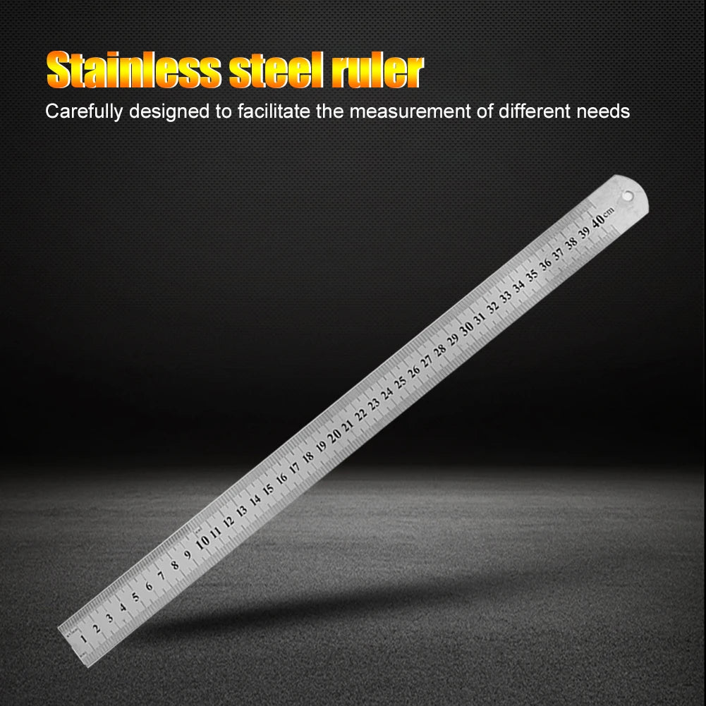 Metal Scale Stainless Steel Straight Ruler Measuring Stationery Drafting Accessories Hand Measuring Tool School Office Supplies