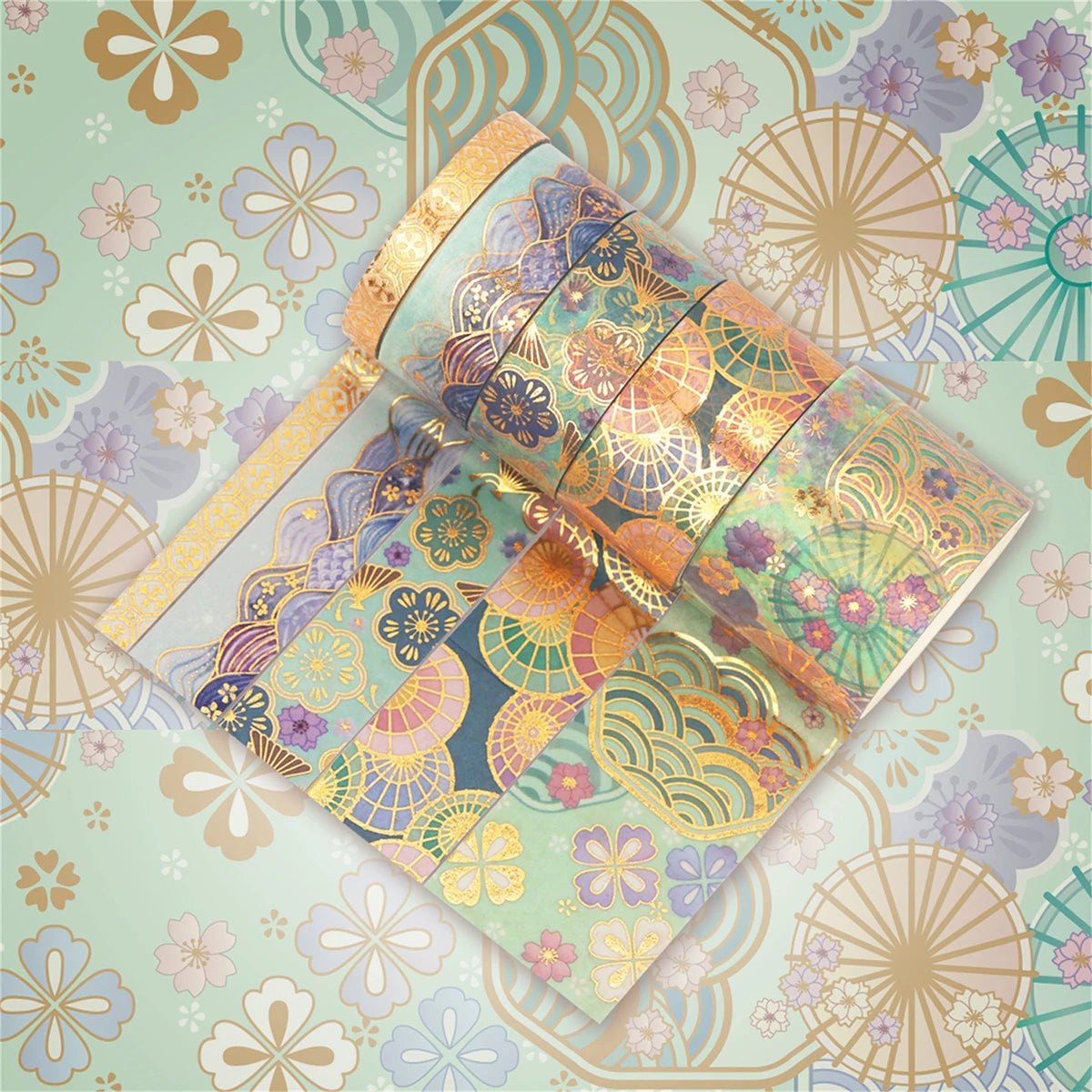 15 Rolls of Floral Foil Stamping and Washi Tape Set – Decorative Masking Tape for DIY Gifts, Scrapbooking, Photo Frames
