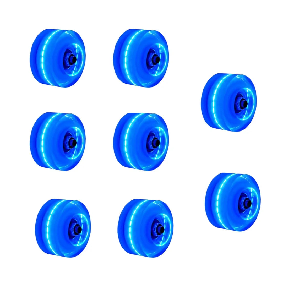 8 Pack 58 x 32mm Light up Roller Skate Wheels with Bearings for Quad Skates or Outdoor Double Row Skating or Skateboard Accessor