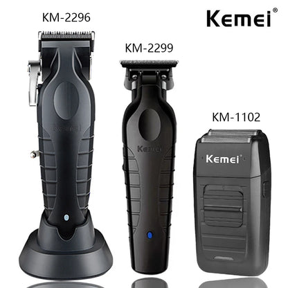 Kemei KM-2296 KM-2299 KM-1102 Professional Hair Clipper Kit Electric Shaver Male Hair Cutting Machine Men’s Trimmer Machine