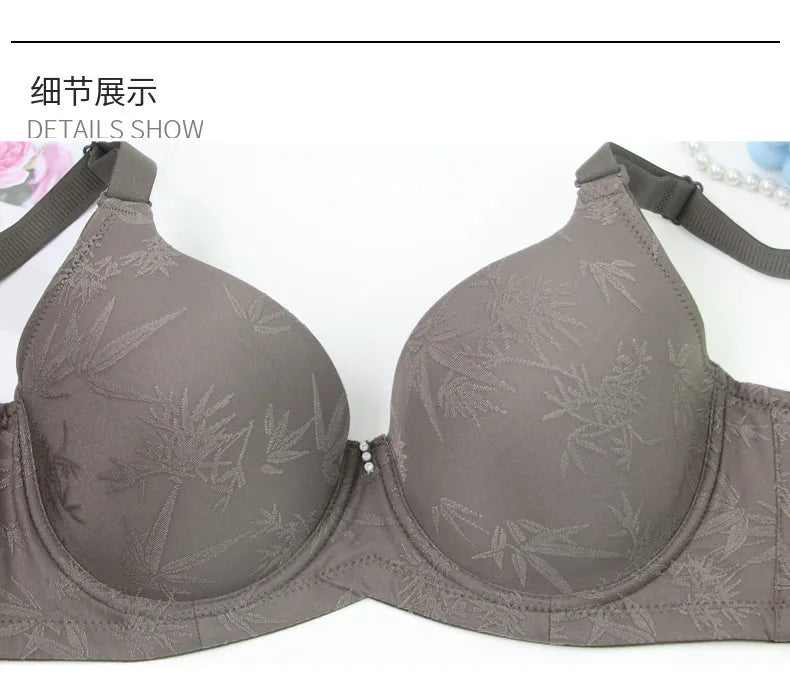 DaiNaFang Sexy Bras For Women Push Up Breathable Adjustable Bow Control Underarm Fat CDE Full Cup Underwear Plus Size Lingerie