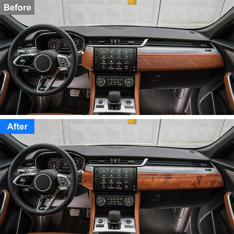 New·High Glossy Car Sticker Waterproof Car Internal Adhesive DIY Film Wood Grain Vinyl Decal Universal Auto Interior Accessories