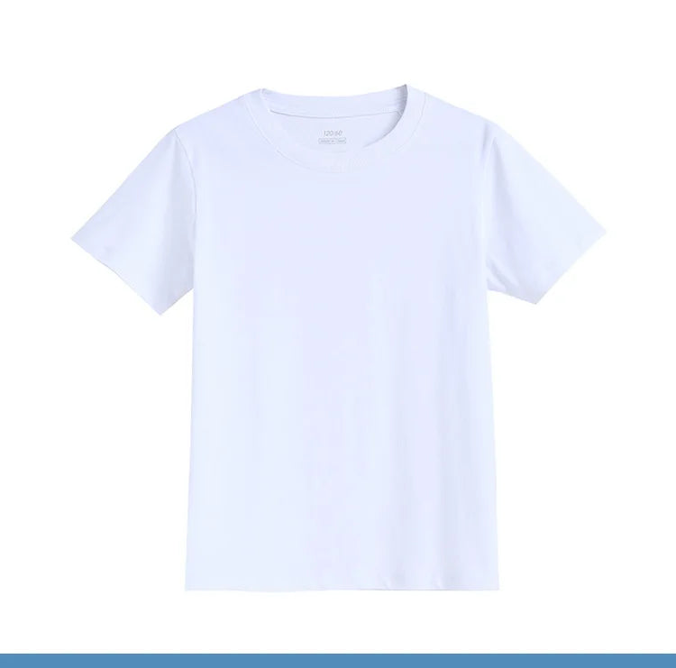 2-16 Years Summer Kids Boys Girls T-shirts Solid Cotton Breathable Teenager Short Tops Children's Tees Casual Shirt Baby Clothes