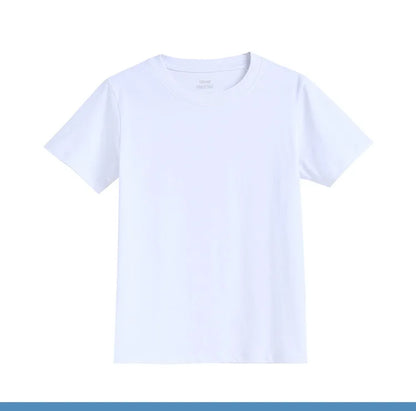 2-16 Years Summer Kids Boys Girls T-shirts Solid Cotton Breathable Teenager Short Tops Children's Tees Casual Shirt Baby Clothes