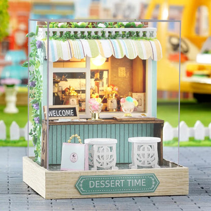 Mini Miniature Doll House DIY Small House Kit Making Room Toys Home Bedroom Decorations With Furniture Wooden Craft DollHouses