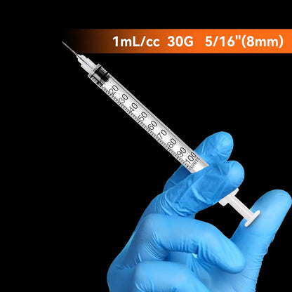 1ml 29G*13Mm Disposable Plastic Veterinary Syringe, Sterile Insulin Syringe with Orange Cap and Needle, Suitable for Pets, Farm Animals, and Laboratory Use.