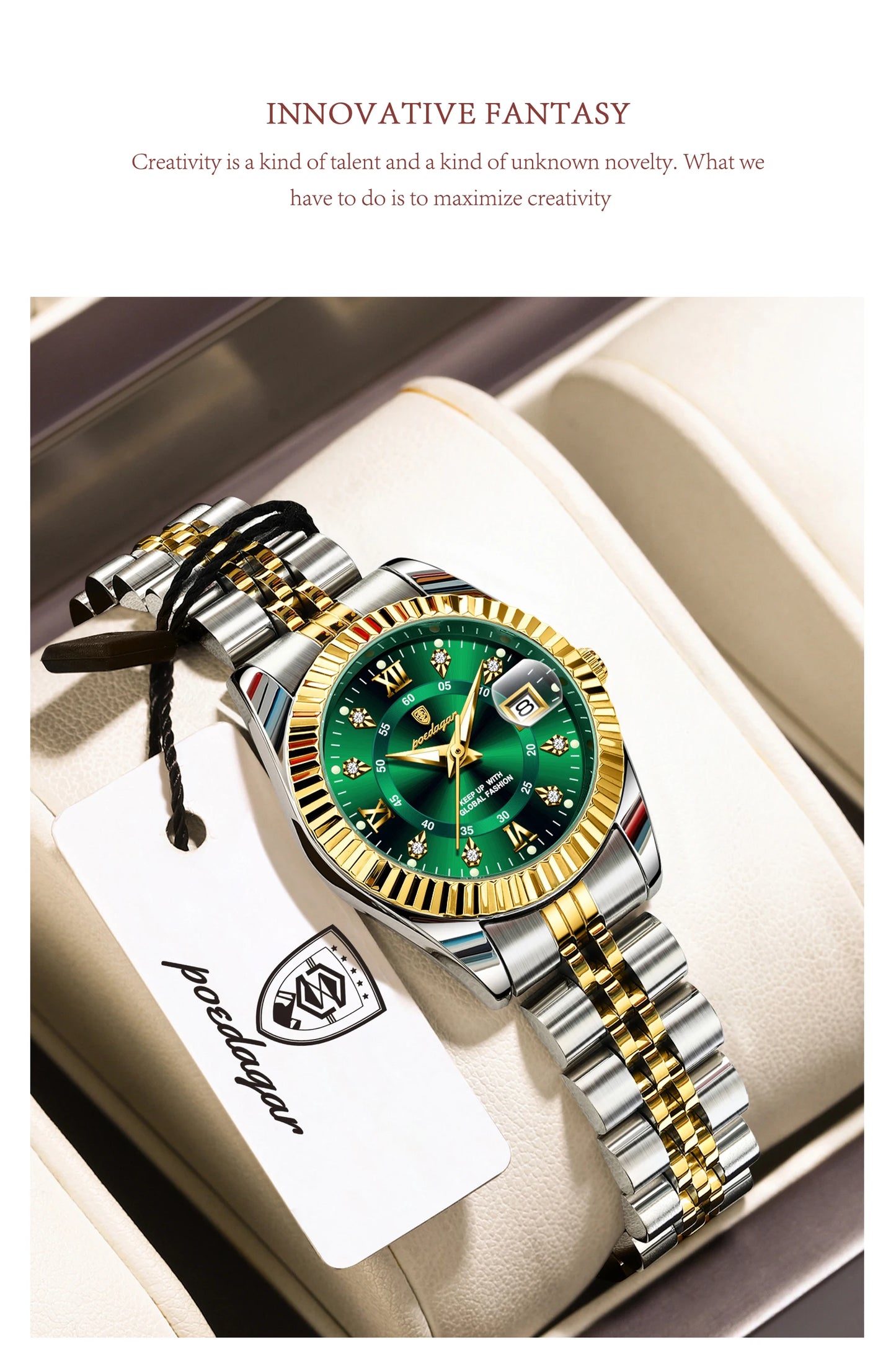 POEDAGAR Elegant Women's Watch Waterproof Luminous Date Fashion Ladies Wristwatch Stainless Steel Quartz Watches For Women Reloj