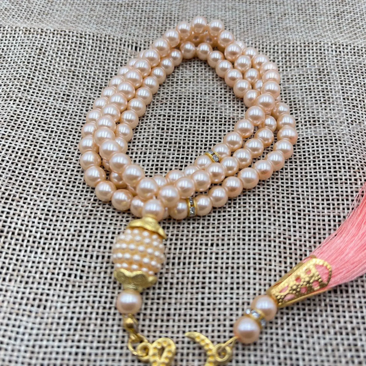 Muslim 99 Prayer Beads Tasbih Rosary Bracelet Islamic Misbaha Pearl Beads Tassel Necklace Ramadan Eid Jewelry for Women Men