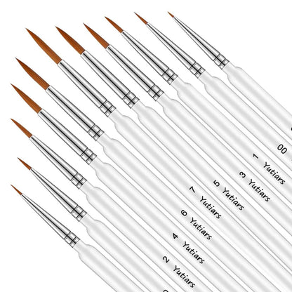 10/11pcs Miniature Paint Brushes, Detail Tip Paint Brushes Set With Ergonomic Handle - Suitable For Acrylic Painting, Oil, Wat