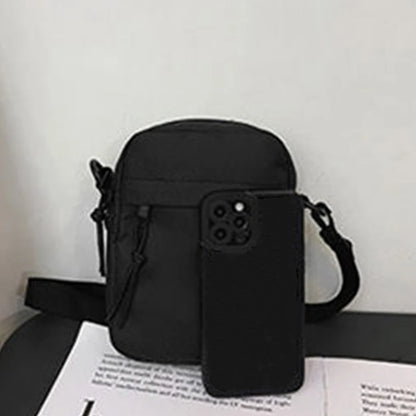 Men's and Women's Single-Shoulder Bags, Crossbody Bags, Solid-Colored Single-Shoulder Small Bags, Lightweight Mobile Phone Bags