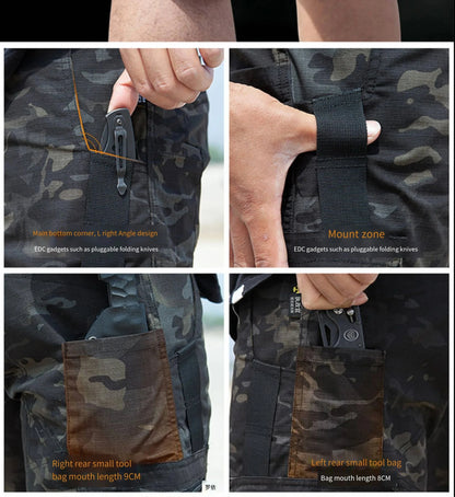 Camouflage Shorts Mens Summer Quick Drying Multiple Pockets Military Pants Outdoor Hiking Fishing Thin Shorts Male Jogger