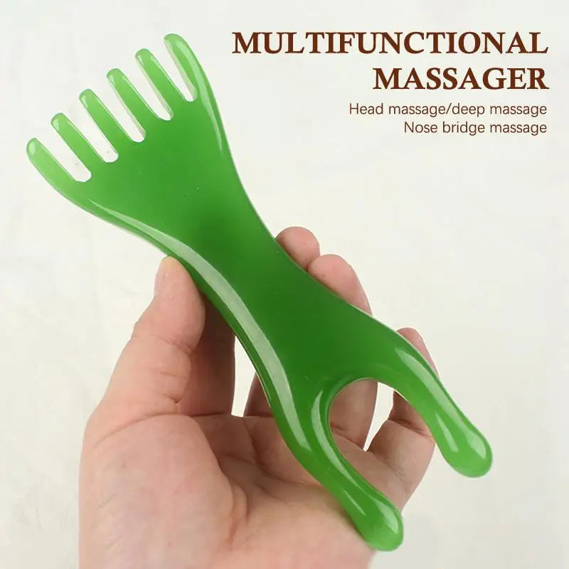 Resin Massage Comb, Manual Head & Face Massager For Scalp Nose Ears Eyes, Lightweight Portable For Home Office Travel