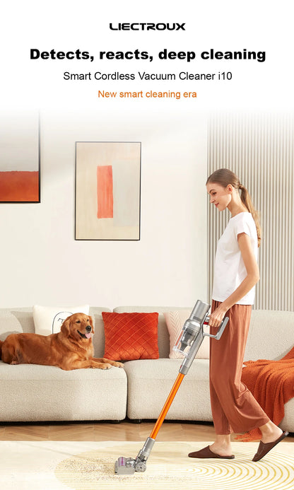Handheld Cordless Wireless Vacuum Cleaner Liectroux I10, 27000PA, Smart Dust Detection, Big Touch Screen, Auto Speed