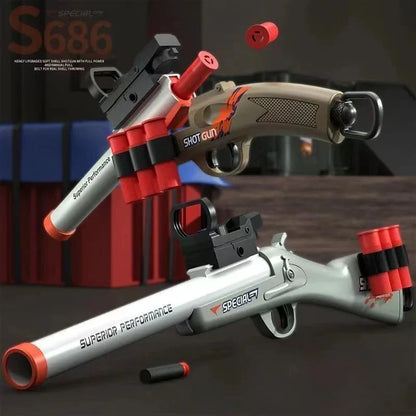 S686 Throwing Shell Toy Gun Soft Bullet Airsoft Launcher Outdoor Sports CS Game Fun Pistol Toy Gift for Boys