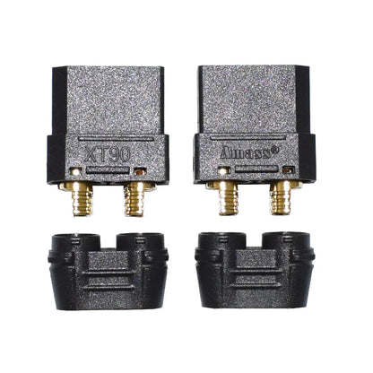 Amass XT90E-M Battery Connector XT90E Male Plug Gold-Plated Connector with PVC Protective Sleeve Dust Cap for RC Aircraft Drone