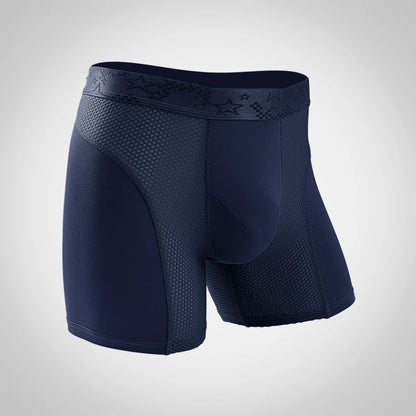 Extra Long Sports Underwear Men's Boxer Briefs Anti-Wear Leg Running Large Size Breathable Training Boxer Briefs