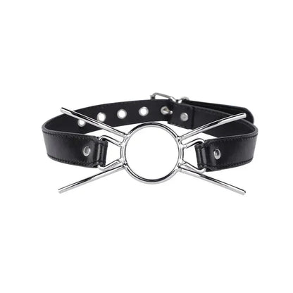 PU Leather Spider X Style O Ring Open Mouth Gag BDSM Oral Restraint Fetish Play Toy For Adult Men Women Couples
