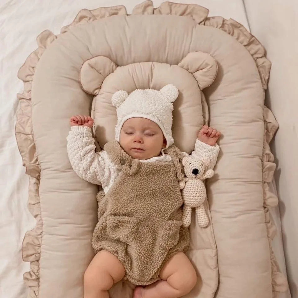Wind Lace Cotton Baby Crib Mid Bed Baby Anti Startle Newborn Biomimetic Bed Portable Sleeping Bed
