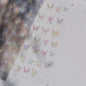 Shiny Jelly Butterfly Charming Golden Gradient Bowknot 5D Self Adhesive Nail Art Sticker Flower Petal Rhinestone Manicure Decals