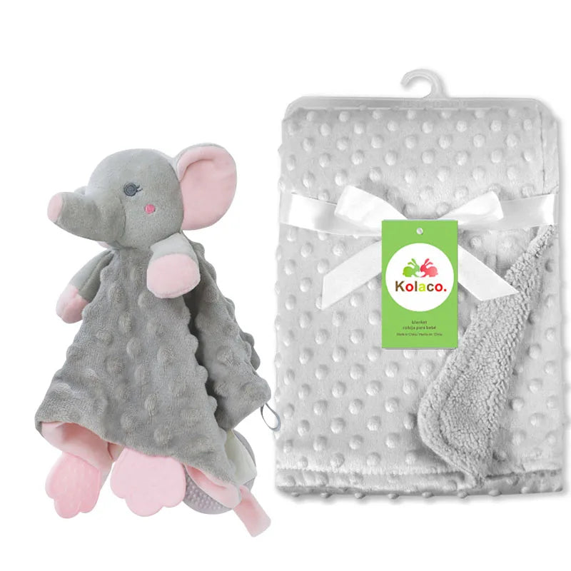 Custom Name Baby Blanket Personalized Baby Shower Gift Soft Minky Dot 2-in-1 Blanket & Lovey Set for Boys Girls