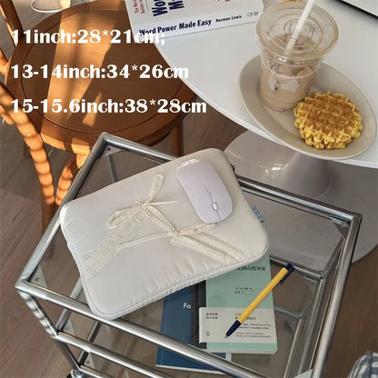 New 11/13/15.6 inch Laptop Sleeve Case Shockproof Bowknot Notebook Cover Ultra Thin Large Capacity Tablet Protective Pouch
