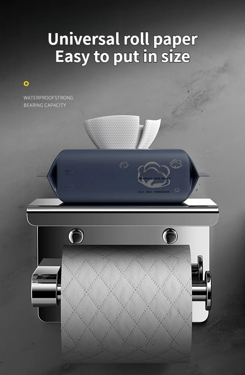 Stainless Steel Paper Towel Holder Without Punching Wall-Mounted Kitchen Roll Holder Toilet Paper Holder Bathroom Towel Rack
