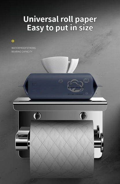 Stainless Steel Paper Towel Holder Without Punching Wall-Mounted Kitchen Roll Holder Toilet Paper Holder Bathroom Towel Rack