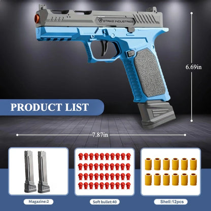 Mechanical G17 Soft Bullet Toy Gun Shell Throwing Continuous Firing Launcher Model Outdoor Sports Shooting Games for Children
