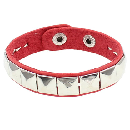 Punk Hip-hop Single Row Square Rivet Bangles Fashion Rock Opening Adjustable Couple Wristband for Women Men Jewelry Accessories