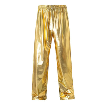 2026 Men's Blue Shiny Trousers, Fashion Casual Pants, Gold Red Green Silver Available, Size S,M,L,XL,XXL,3XL