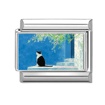 Y2K Cute Funny Sofa Cats Dogs Italian Charm Fit 9mm Stainless Steel Women DIY Bracelet Drop Shipping Fashion Jewelry Wholesale