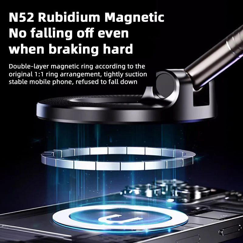 K007 Magnetic Phone Holder 360° Three-Axis Folding Car Mount Strong Magnet Dashboard Desk Stand for iPhone 16 15 Xiaomi Samsung
