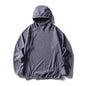 Unisex Lightweight Cloud Velvet Hooded Quick-Dry Shirt for Outdoor Sports: Classic Hood, Elastic Cuffs & Brand Logo Details