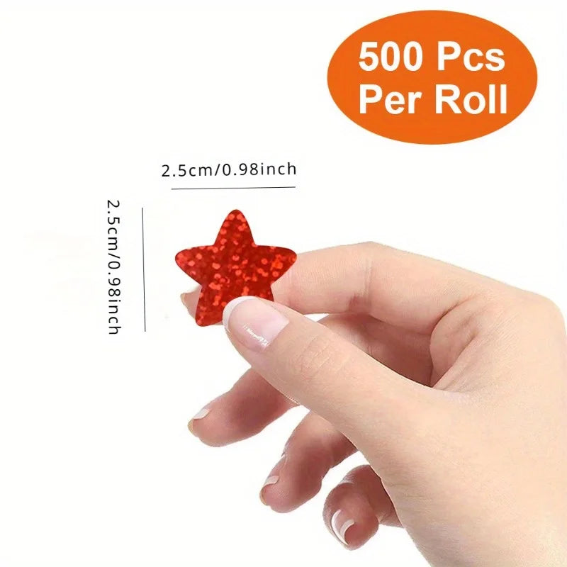 Colorful Star Stickers for Kids Reward School Classroom Adhesive Holographic Star Stickers for Teachers DIY Craft
