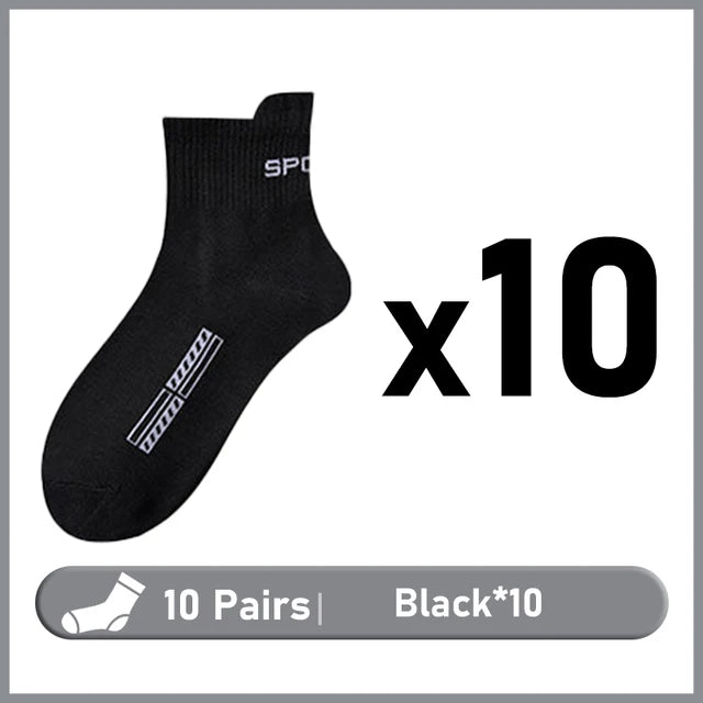 10/20Pairs High Quality Men's Socks Casual Breathable Cotton Man Run Sports Socks Spring Autumn Male Sox Gifts Plus Size 38-45