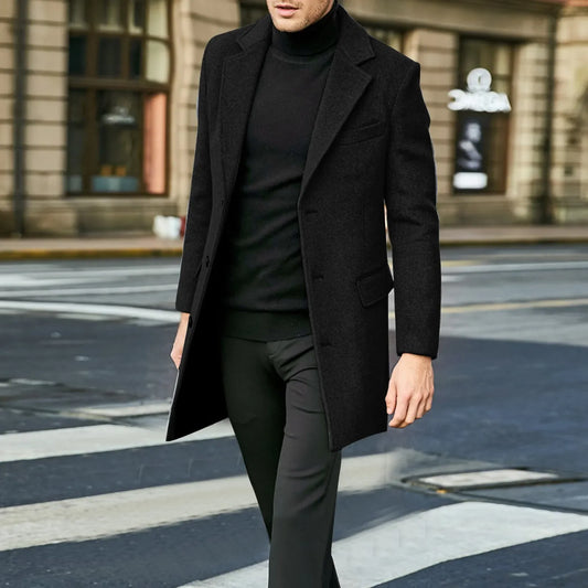 business long Jacket Vintage Thicken Coat Sheepskin Jacket Mens Topcoat Plus Size Men's Long Winter Padded  Wool Coat mens
