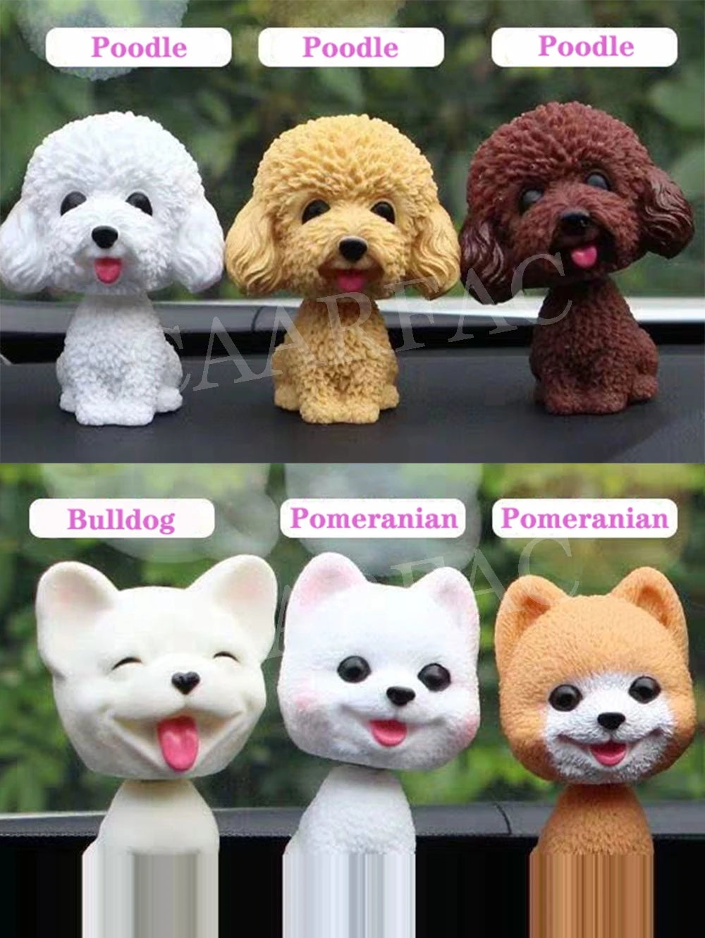 Car Shaking Head Dog Ornaments Bobblehead Dog Nodding Puppy Toys Shaking Head Dolls Accessories For All Universal Car