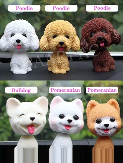 Car Shaking Head Dog Ornaments Bobblehead Dog Nodding Puppy Toys Shaking Head Dolls Accessories For All Universal Car