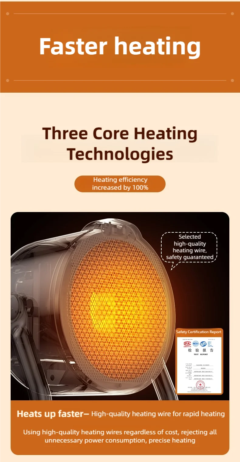 Portable desktop electric heater suitable for home and office use Mini fan heater suitable for desktop use and foot warmer