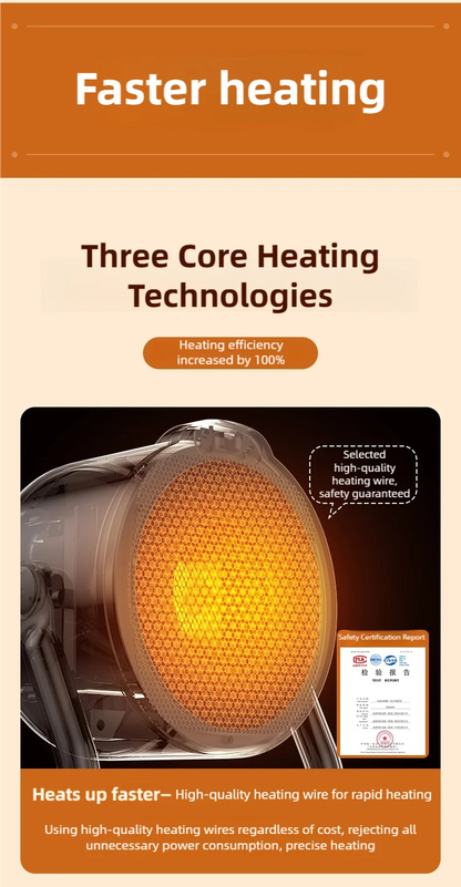 Portable desktop electric heater suitable for home and office use Mini fan heater suitable for desktop use and foot warmer